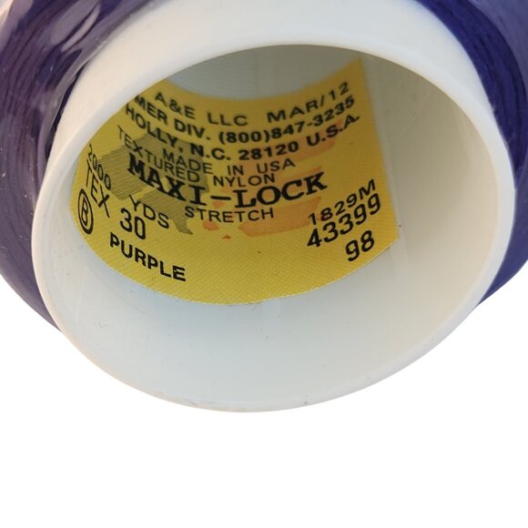Maxi-Lock Stretch Serger Thread Purple 2000 Yards Textured Nylon Sewing Material - Picture 2 of 6